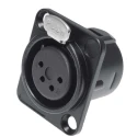 RS PRO Panel XLR Connector, Straight Orientation, 50V, 7.5A, 4 Contacts, Female, Silver Plating 208-5197