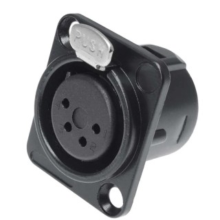 RS PRO Panel XLR Connector, Straight Orientation, 50V, 7.5A, 4 Contacts, Female, Silver Plating 208-5197