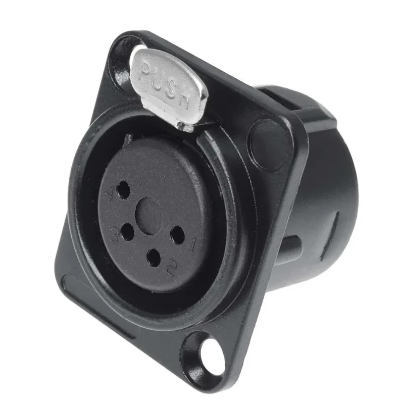 RS PRO Panel XLR Connector, Straight Orientation, 50V, 7.5A, 4 Contacts, Female, Silver Plating 208-5197