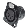 RS PRO Panel XLR Connector, Straight Orientation, 50V, 7.5A, 4 Contacts, Female, Silver Plating 208-5197