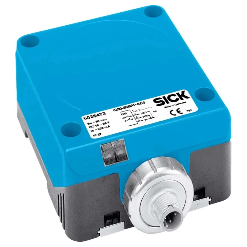 SICK Block Inductive Proximity Sensor 50 mm Detection Range Zinc Die Cast Housing IP67 Flush Mount IQ80-50BPP-KC0