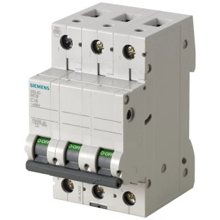Siemens SENTRON Miniature Circuit Breaker, 3-Pole, 10A, Type B, 400V AC, 72V DC, 10 kA Breaking Capacity 5SL4310-6