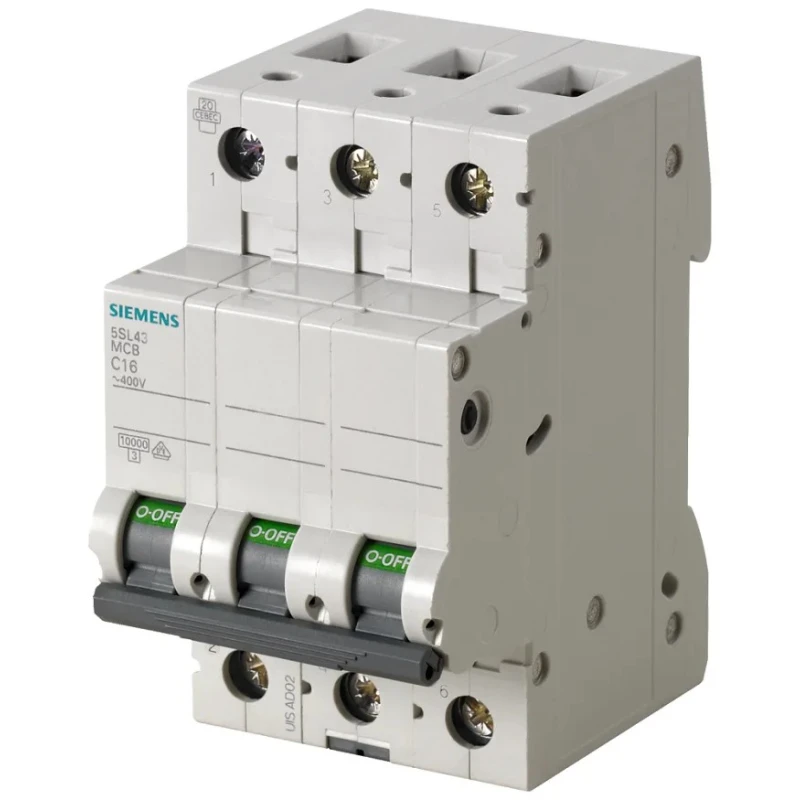 Siemens SENTRON Miniature Circuit Breaker, 3-Pole, 10A, Type B, 400V AC, 72V DC, 10 kA Breaking Capacity 5SL4310-6