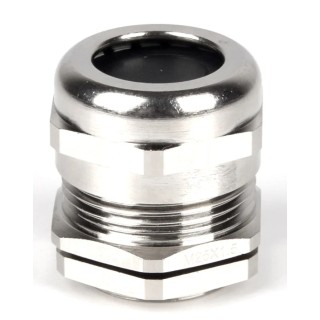 RS PRO Metallic Nickel Plated Brass Cable Gland M25 Thread, 9 mm Min. Cable Diameter, 16 mm Max. Cable Diameter 210-0602