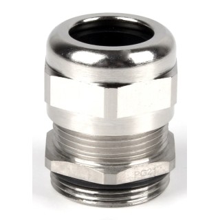 RS PRO Metallic Nickel Plated Brass Cable Gland M32 Thread, 13 mm Min. Cable Diameter, 20 mm Max., IP68 210-0610
