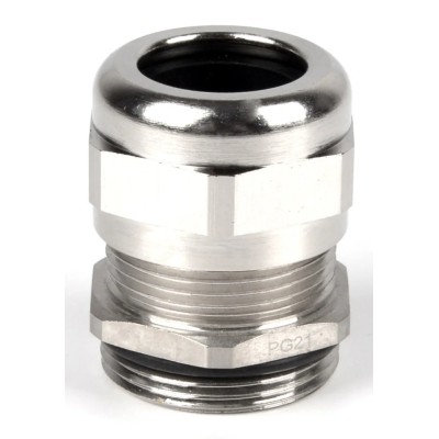 RS PRO Metallic Nickel Plated Brass Cable Gland M32 Thread, 13 mm Min. Cable Diameter, 20 mm Max., IP68 210-0610