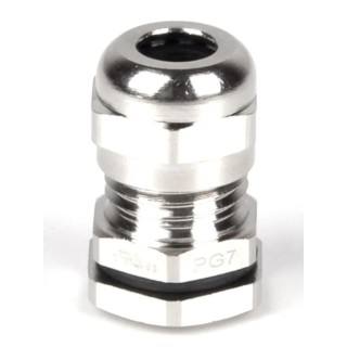RS PRO Metallic Nickel Plated Brass Cable Gland PG9 Thread, 4 mm Min. Cable Diameter, 8 mm Max. Cable Diameter, IP68 210-0615