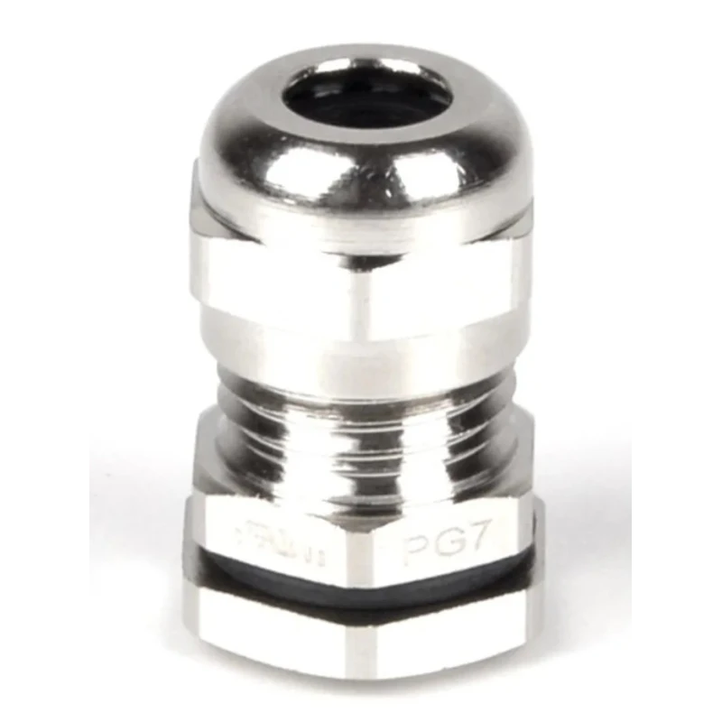 RS PRO Metallic Nickel Plated Brass Cable Gland PG9 Thread, 4 mm Min. Cable Diameter, 8 mm Max. Cable Diameter, IP68 210-0615