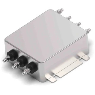 TE Connectivity EMI Filter 3-Phase 20A 440V AC 50Hz 60Hz Chassis Mount Threaded Bolt 25KEBS6AFPD