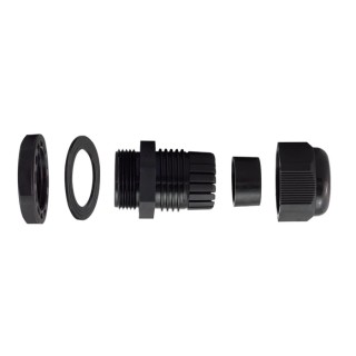RS Pro Black Polyamide 66 Cable Gland, M12 Thread, 3 mm Min. Cable Diameter, 6.5 mm Max. Cable Diameter, IP68 210-1318