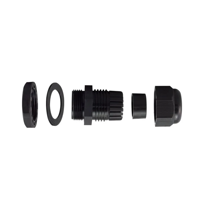 RS Pro Black Polyamide 66 Cable Gland M20 Thread 8 mm min., 12 mm max., IP68 210-1326