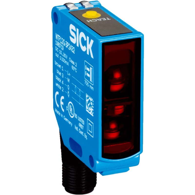 SICK Foreground Suppression Photoelectric Sensor, Block Style, 150 mm to 700 mm Detection Range, PNP WTF12G-3P2432T01