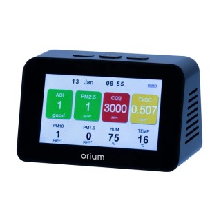 Orium Quaelis 34 Air Quality Meter 0°C to 50°C, 90 %RH Max, USB-Powered Lithium Battery, LCD Backlight Display 23658