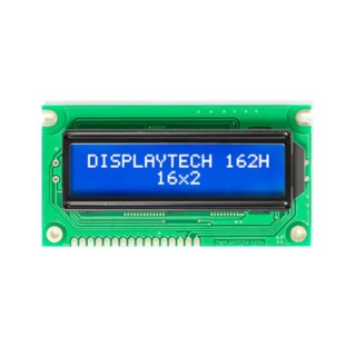 Displaytech 162H Alphanumeric LED LCD Monochrome Display 2 x 16 Characters White on Blue 162H CC BC-3LP