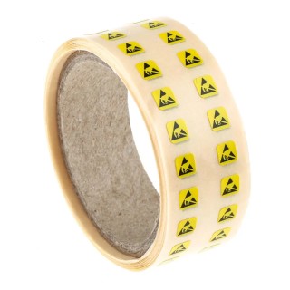 RS PRO Yellow Paper ESD Label Self-Adhesive Anti-Static Symbol Legend 5 mm x 5 mm 211-1247