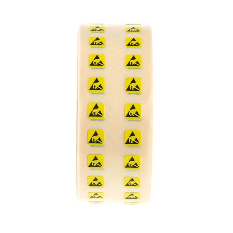 RS PRO Yellow Paper ESD Label Self-Adhesive Anti-Static Symbol Legend 5 mm x 5 mm 211-1247