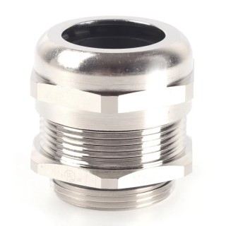 RS PRO Metallic Nickel Plated Brass Cable Gland M32 Thread 18 mm Min., 25 mm Max. Cable Diameter IP68 211-6801