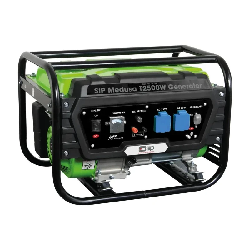 SIP Petrol Powered Generator 2.2kW Maximum Output, 230V, 15L Fuel Tank, 1 Phase, 44 kg 25124