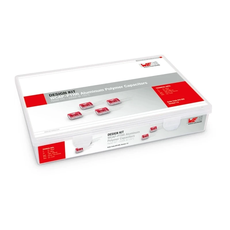 Wurth Elektronik Through Hole Aluminium Capacitor Kit 15 Pieces 35V to 63V 10μF to 150μF 870055