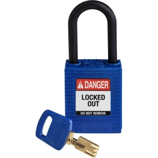 Brady Blue Nylon Plastic Padlock with 6.35 mm Shackle Diameter and 38.1 mm Shackle Length 150366
