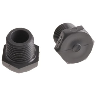 Georg Fischer Plastic Pipe Fitting Straight Threaded G Plug 1/2 in Female PVC-U 25mm Length 721961906