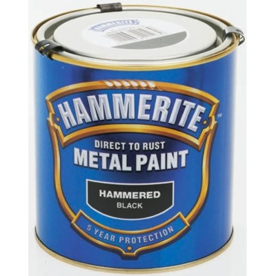 Hammerite Direct to Rust Paint in Hammered Black, 5 L 5084796