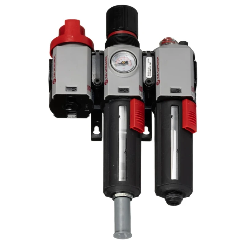 Norgren 1/4 in G Filter Regulator Lubricator, Automatic Drain, 40 μm Filtration Size, Integrated Pressure Gauge BL82-201G