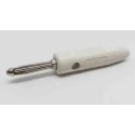 RS PRO White Male Banana Connector, Screw Termination, 50V, 16A, Bright Nickel Over Copper Plating 212-1235