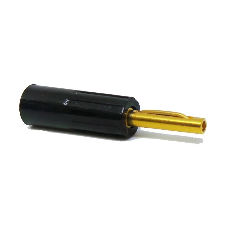 RS PRO Black Male Banana Connector, 4 mm Connector, 50V, 16A, Gold Plating 212-1257