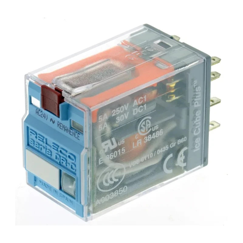 Releco Power Relay, 24V AC Coil, 5A Switching Current, DPDT Contact Configuration C9-R21 / AC 24 V