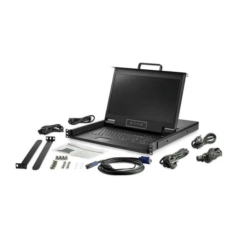 StarTech.com 1 Port 1 Display USB VGA Console with Full Keyboard and Trackpad 1920 x 1080 Pixel RKCONS17HD