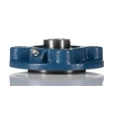 SKF Flange Bearing Unit, 25 mm Inside Diameter, 4 Hole Mounting, Set Screw Locking, Steel Material, 115 mm Length FYC 25 TF