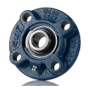 SKF Flange Bearing Unit, 25 mm Inside Diameter, 4 Hole Mounting, Set Screw Locking, Steel Material, 115 mm Length FYC 25 TF