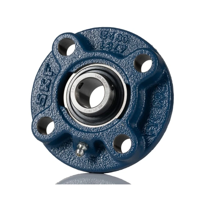 SKF Flange Bearing Unit, 25 mm Inside Diameter, 4 Hole Mounting, Set Screw Locking, Steel Material, 115 mm Length FYC 25 TF