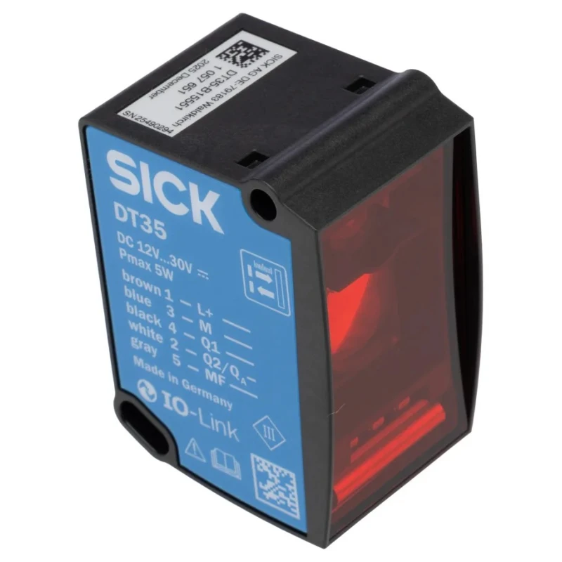 SICK Industrial Distance Sensor, Block Style, Analogue PNP/NPN NO/NC Output, 0.05 mm to 12 m Range, 30 V DC DT35-B15551