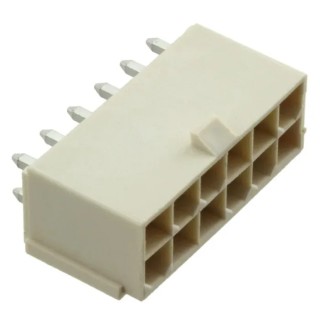 Molex Mini-Fit Jr Series Vertical Through Hole PCB Header 12 Contacts 4.2 mm Pitch Shrouded 874271242