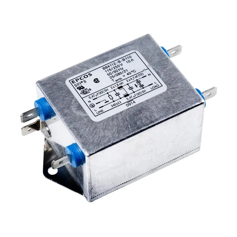 TDK Chassis Mount 1 Phase EMC Filter 10 A 250V AC 50Hz 60Hz B84112B0000B110