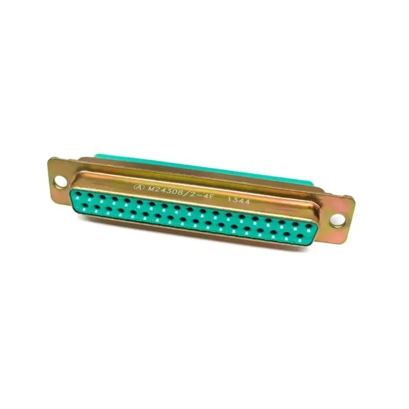 Amphenol India 37 Way Straight 2.77 mm Pitch Panel Mount D-Sub Connector, 7.5A Current, Gold Plated Copper Alloy M24308/2-4F