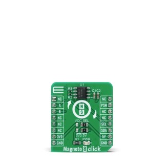 MikroElektronika Sensor Development Tool Magneto 8 Click Add On Board with AS5601 12-bit Programmable MIKROE-4204