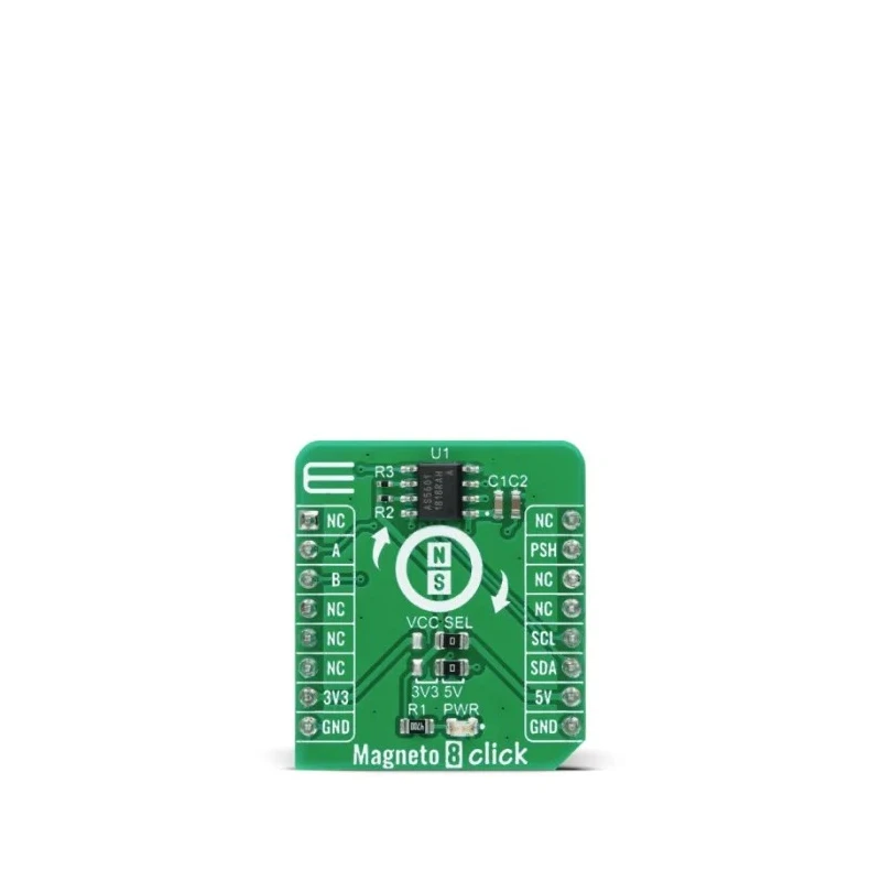 MikroElektronika Sensor Development Tool Magneto 8 Click Add On Board with AS5601 12-bit Programmable MIKROE-4204