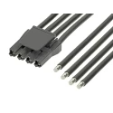 Molex Wire to Board Cable 4 Way Female Super Sabre to 4 Way Unterminated, Nylon Jacket Black, 150mm Length 216011-1041