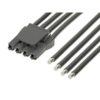 Molex Wire to Board Cable 4 Way Female Super Sabre to 4 Way Unterminated, Nylon Jacket Black, 150mm Length 216011-1041