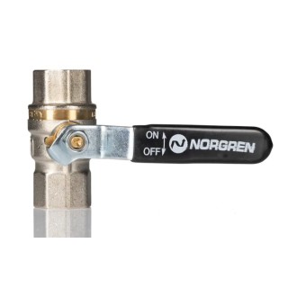 Norgren Nickel Plated Brass Threaded 2-Way Ball Valve 1/2 in G, ISO 7.1 40 bar 602112148