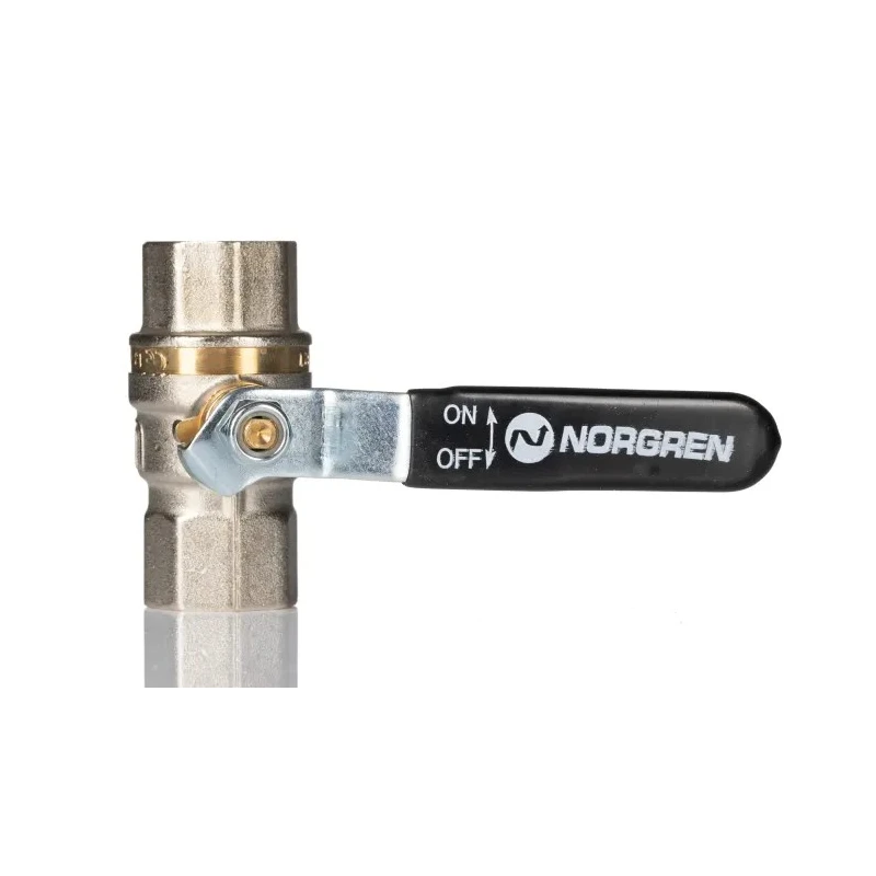 Norgren Nickel Plated Brass Threaded 2-Way Ball Valve 1/2 in G, ISO 7.1 40 bar 602112148