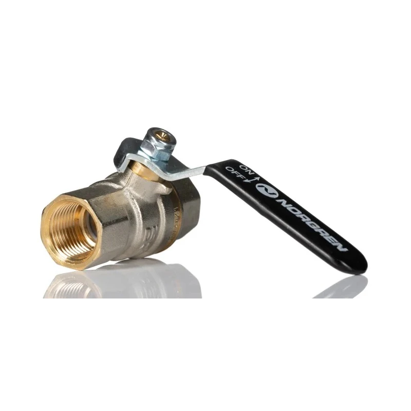 Norgren Nickel Plated Brass Threaded 2-Way Ball Valve 1/2 in G, ISO 7.1 40 bar 602112148