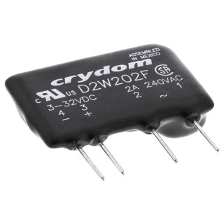 Crydom D2W Series Solid State Relay, 2 A Load, PCB Mount, 280 V Load, 32V DC Control D2W202F