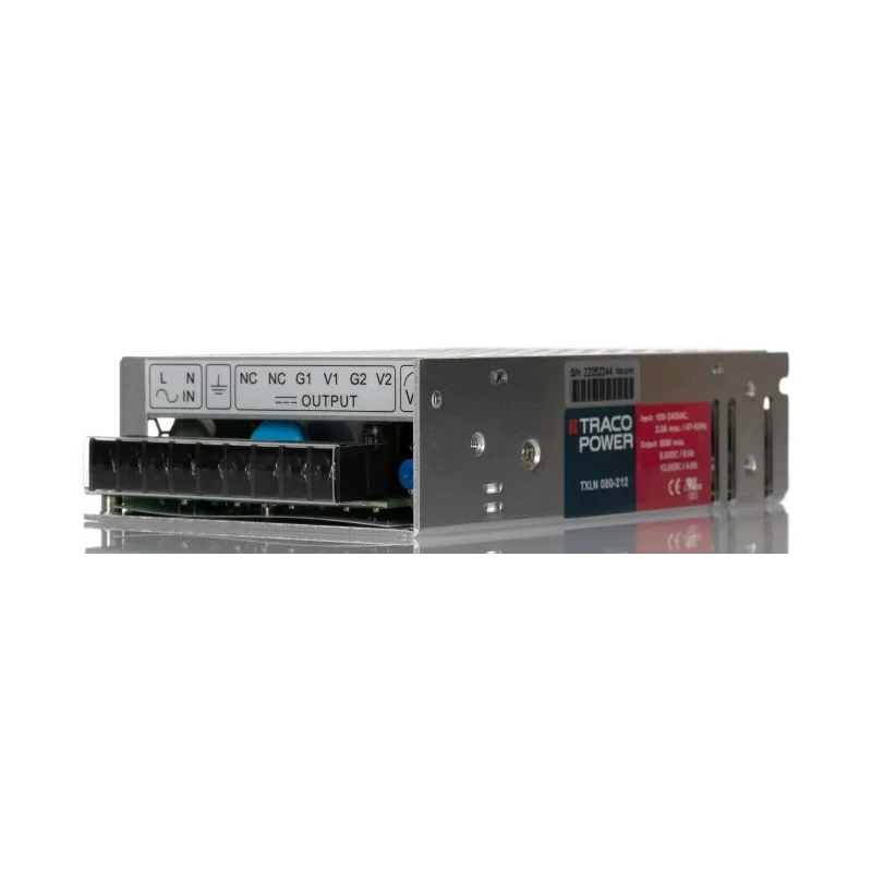 TRACOPOWER TXLN 080-212 Switching Power Supply Dual Output 12V DC, 5V DC 80W 88-264V AC Input TXLN 080-212
