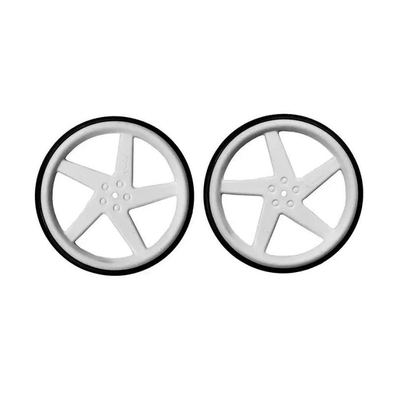 Kitronik Robust 5-Spoke Injection Molded ABS Wheels with Rubber O-Ring Tyres for 3mm D-Shaft Motors 2593-SV