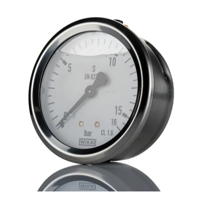 WIKA 63 mm G 1/4 Threaded Pressure Gauge Stainless Steel Case, 6 bar 9022198