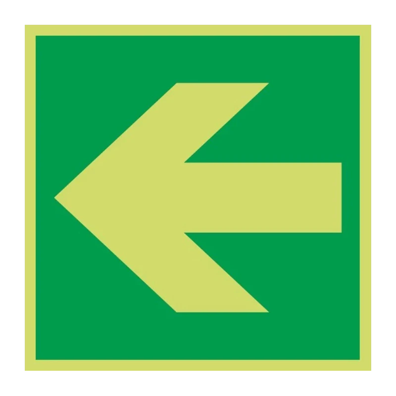 RS PRO Plastic Nite-Glo Left Arrow Fire Exit Sign 150mm x 150mm 219-7386